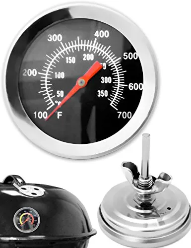HOMETOOLS.EU® Analoges Thermometer, für BBQ Grill Bräter Räucher-Ofen, Ø 5 cm, 10-350 °C