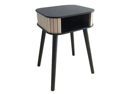 SESUA Nachttisch Beistelltisch aus Holz, modernes Design 34x30x50cm (schwarz) - Nachttisch in elegantem Schwarz mit offener Ablagefläche – ideal für Bücher und Dekoration. Perfekt für stilvolle Schlafzimmer.