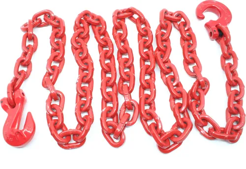 Forstkette vierkant 8 mm | 2 m Länge mit Schling- u. Parallelhaken, Rückekette