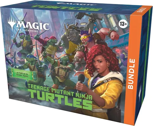 Magic: The Gathering | Teenage Mutant Ninja Turtles Bundle - Erlebe das spannende Crossover von Magic: The Gathering und Teenage Mutant Ninja Turtles! Dieses Bundle bietet 9 Play-Booster, exklusive Karten und praktisches Zubehör für Spieler und Sammler.