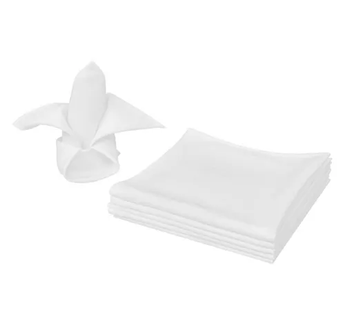 vidaXL 100x Damast Servietten Weiß 50x50 cm - Stoffservietten für Hochzeiten und Events, maschinenwaschbar und fleckenresistent, ideal für elegante Tischarrangements.