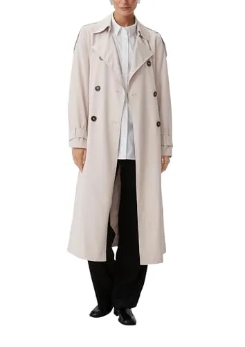 comma Trenchcoat Outdoor-Mantel mit Bindegürtel in Beige (Gr. 36 EU) - Eleganter Trenchcoat mit Bindegürtel, ideal für jede Gelegenheit. Hergestellt aus hochwertiger Viskose-Polyester-Mischung für optimalen Tragekomfort.
