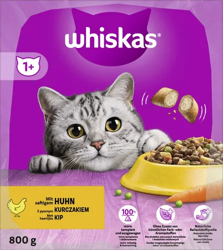 Whiskas Trockenfutter 1+ mit Huhn 800 g