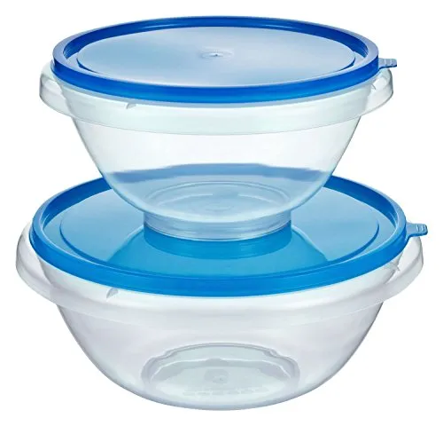 Kigima Schüssel mit Deckel Set 4,5L-7L Blau – Vielseitiges Schüsselset aus robustem Plastik BPA-Frei – Perfekt als Salatschüssel, Rührschüssel, oder Teigschüssel – Praktische Schüsseln für die Küche