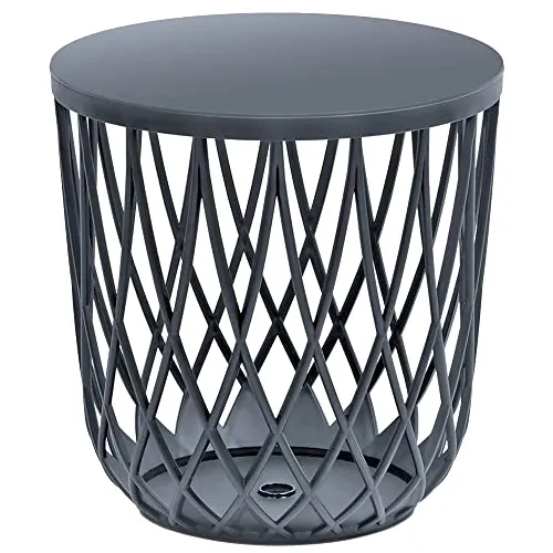Dekorativer Beistelltisch UNIQUBO 55L - Gartenkorbständer - Beistelltische mit 20 Litern Fassungsvermögen, ideal für den Außenbereich und als stilvolles Deko-Objekt im Innenbereich. Schlichtes Design in Anthrazit.