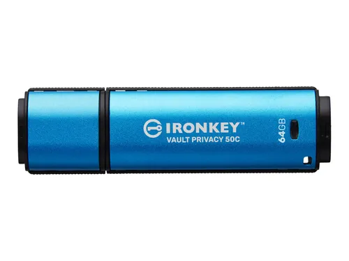 Kingston IronKey Vault Privacy 50 FIPS 197 USB-Stick - Sicherheits-USB-Stick mit FIPS 197-Zertifizierung und XTS-AES 256-Bit-Verschlüsselung, ideal für Unternehmen, bietet umfassenden Schutz gegen Brute-Force und BadUSB-Angriffe.