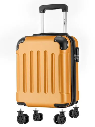 YONSLY Handgepäckkoffer mit abnehmbaren Rollrädern in orange von YONSLY