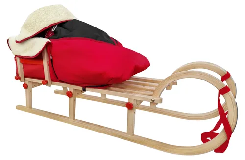 Hörnerschlitten Klappschlitten Rodelschlitten Rodel Schlitten aus Holz wählbares Zubehör V-21-125