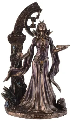 Aradia, Wiccakönigin der Hexen - by Veronese - Sammlerfigur Aradia, handbronziert und coloriert, Größe: ca. 16x12x25cm, ein einzigartiges Kunstwerk für Sammler und Liebhaber der Wicca-Kultur.
