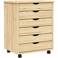 vidaXL Rollcontainer mit Schubladen – Moderner Rollschrank aus Kiefernholz - Praktischer Rollcontainer mit Schubladen für stilvolle Aufbewahrung. Aus robustem Kiefernholz, leicht beweglich dank verriegelbarer Rollen. Ideal für Büro, Wohnzimmer oder Schlafzimmer.