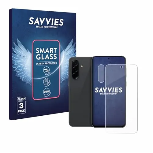 Savvies 3 Stück Panzer Schutz Glas für Samsung Galaxy A36 5G (Display+Kamera) 9H Schutzfolie, Glas-Folie, Klar, Anti-Fingerabdruck, Displayschutz