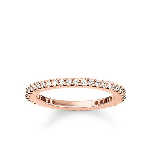 Thomas Sabo Damen-Ring Silber vergoldet mit Zirkonia - Eleganter Damenring aus 925er Sterlingsilber, vergoldet und funkelnd, ideal als Geschenk für besondere Anlässe.