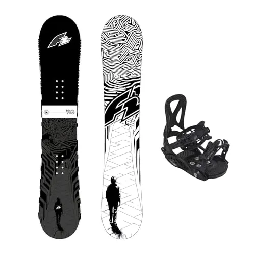 F2 Set Snowboard Junior Black Deck 135cm + Pipe Bindung M in schwarz von F2