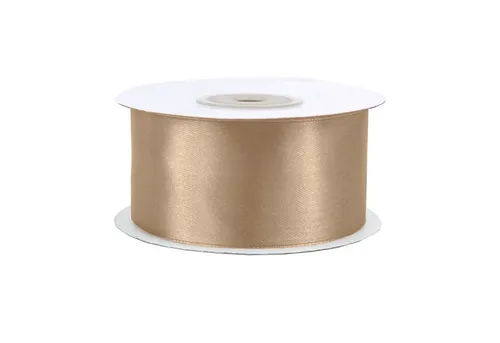 Creativery Satinband, Satinband 38mm x 25m Rolle Hellbraun