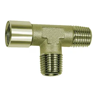Riegler T-Stück G/R 1, SW 30 aus vernickeltem Messing - Hochwertiges T-Stück für Rohrverbindungen, max. Betriebsdruck 60 bar und Betriebstemperatur bis 150 °C. Ideal für professionelle Anwendungen, langlebig und zuverlässig.