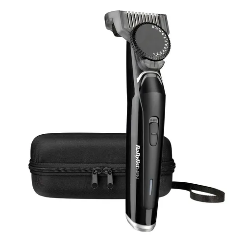 BaByliss Beard Pro Barttrimmer T881E - 23 Schnittlängen für jeden Bart - Vielseitiger Barttrimmer mit 23 Schnittlängen für präzise Pflege von 0,5 bis 12 mm. Hautfreundliche Kammführung und bis zu 60 Minuten kabelloser Betrieb. Praktisches Hartschalenetui für unterwegs.