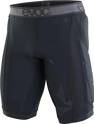 Evoc Crash Pants BIKE - Schwarz - XL - Fahrradbekleidung mit seitlichen Hüftprotektoren für sicheren Sturzschutz. Hochatmungsaktives, schnell trocknendes Sitzpolster und umweltfreundliches, recyceltes Mipan® Nylon sorgen für Komfort und Bewegungsfreiheit.