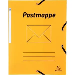 Exacompta Postmappe 55849B, A4, aus Kunststoff, mit 3 Einschlagklappen und Gummizug
