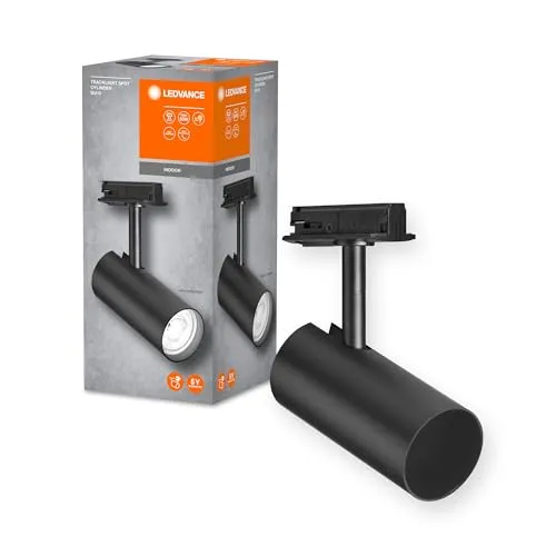 LEDVANCE TRACKLIGHT Schienensystem-Leuchtenkopf, schwarz, mit GU10-Sockel, kann mit einfacher oder smarter Lampe bestückt werden, smart, WiFi, loftartiges Design, Schutzklasse IP20 4058075756625