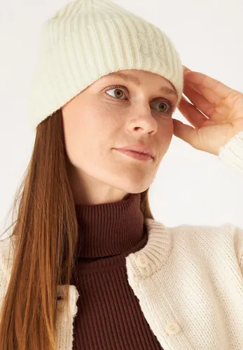 Codello Strickmütze in klassischem Rippenstrick - Strickmützen, kuschelige Premium-Mütze aus hochwertigem Wolle-Kaschmir-Mix mit exklusiver Monogramm-Stickerei, speichert Wärme und hält bei Kälte wunderbar warm.