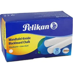 Pelikan 755/12 Non-permanent Kreide Weiß - 12 Stück - Schreibutensilien mit bruchsicherer, staubfreier Kreide in Weiß. Ideal für Schulen und kreative Projekte. Lieferumfang: 12 Stück.