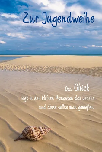 Jugendweihe - Glückwunschkarte im Format 11,5 x 17 cm mit Briefumschlag