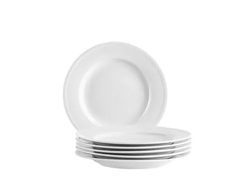 MÄSER Serie Arlona Dessertteller Set für 6 Personen - Elegante Dessertteller aus hochwertigem Porzellan, ideal für besondere Anlässe und den täglichen Gebrauch. Pflegeleicht, spülmaschinen- und mikrowellengeeignet.