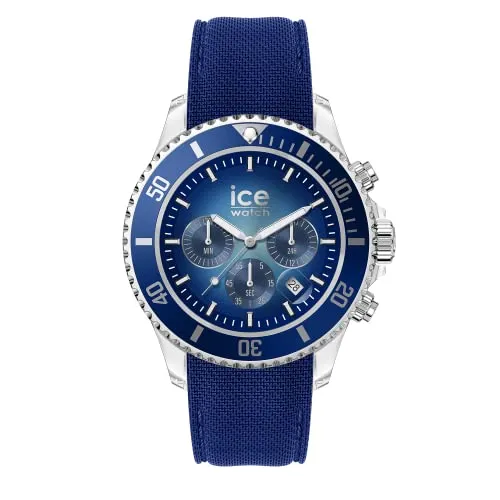 Ice-Watch Chronograph Herrenuhr ICE chrono Deep blue Blau 021441 - Sportliche Herrenuhr mit Chronographen-Funktion und stilvollem tiefblauen Design. Robustes Gehäuse und angenehmes Silikonarmband bieten hohen Tragekomfort für Freizeit, Business und sportliche Aktivitäten.