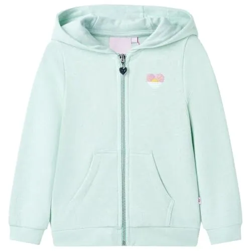 vidaXL Kinder Kapuzenpullover Reißverschluss Sweatshirt Pullover Helles Minzgrün 104