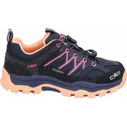CMP Rigel Low WP, Mädchen Veloursleder Trekkingschuhe in blau, atmungsaktiv und wasserdicht, griffige Gummi Laufsohle - Blau - 39