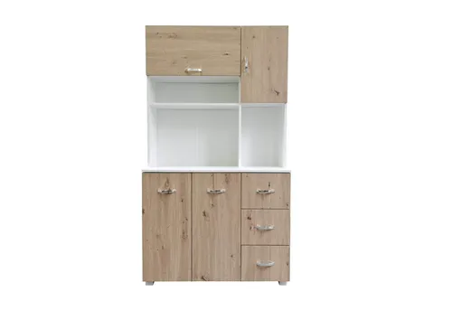 HTI-Line Hochschrank Küchenschrank Blanca - Praktischer Hochschrank mit Regalfächern und Schubladen für optimalen Stauraum in der Küche oder im Büro. Ideal zur Aufbewahrung von Geschirr, Büromaterial oder Werkzeugen. Maße: 100 x 180 x 40 cm (BxHxT).