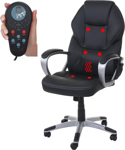 Massage-Bürostuhl MCW-A69, Drehstuhl mit Heiz- und Massagefunktion