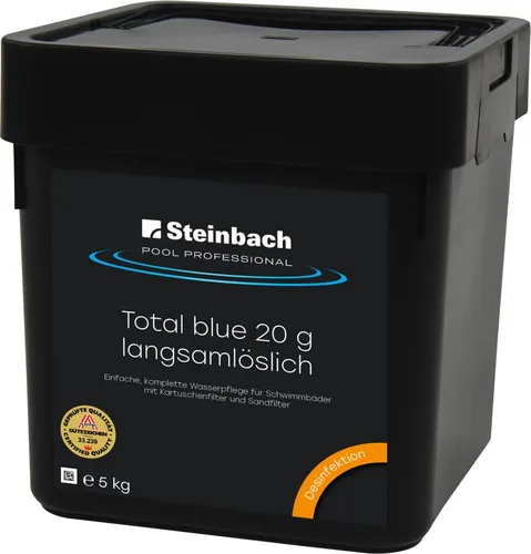Steinbach Pool Professional Total Blue 20 g - 5 kg - Poolchemie für kristallklares Wasser, wirkt schnell und zuverlässig gegen Algen und Bakterien.