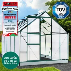 Aluminium Gewächshaus 310x250x205 grün von BRAST
