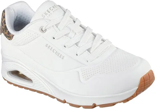 Skechers Uno - Jungle Nite Damenschuhe - Modische Sneaker für Damen mit angesagtem Leopardenmuster und Skechers Air-Cooled Memory Foam Einlegesohle für ultimativen Komfort. Ideal für Freizeit und Alltag.
