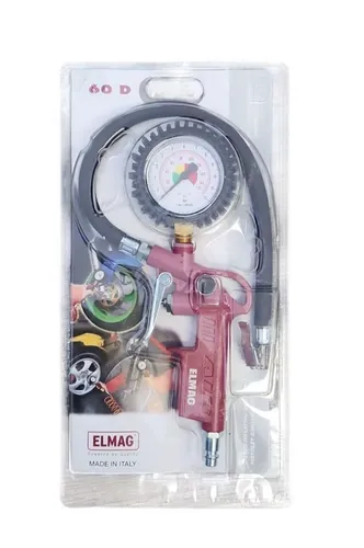 Elmag Reifenfüller Modell 60 D - Teile & Zubehör – Robuster Reifenfülldruckprüfer aus Alu-Druckguss mit komfortablem Momentstecknippel und Gummischutzkappe für präzise Druckmessung bis 12 bar.