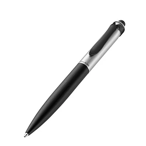 Pelikan 929679 Stola II Drehkugelschreiber mit Touchpad Spitze in Röhrenetui, schwarz/silber