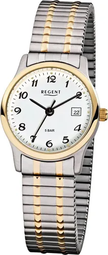 Regent Quarzuhr F887 - 79774199, Armbanduhr, Damenuhr, Datum, Mineralglas, analog, Ø ca. 27 mm
