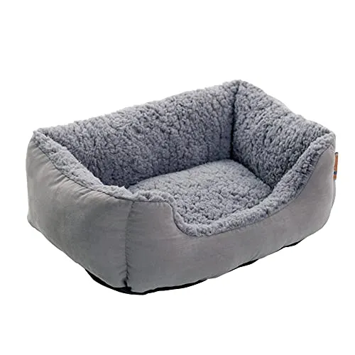 ESTEXO Hundebett Hundekissen Hundekorb Haustierbett Tierbett Hundesofa Hellgrau/Grau 50x37x17 cm