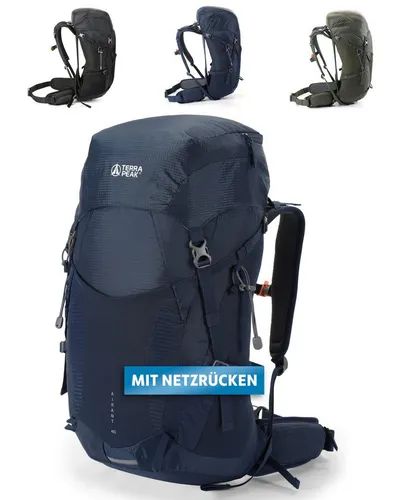 Terra Peak Wanderrucksack Airant 40 - Wanderrucksack mit belüftetem Netzrücken, 40 Liter Volumen, ideal für lange Wanderungen, inklusive Regenhülle und stufenlos verstellbarem Brustgurt.