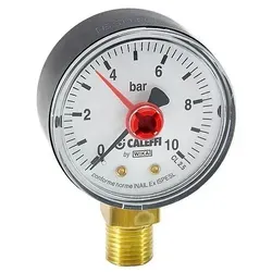 Caleffi Manometer - Anschluss radial 1/4'' AG - Anzeige 0 - 10 bar - Gehäuse schwarz Ø 50 mm - 557310