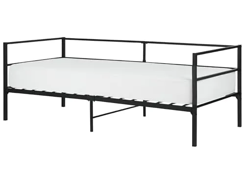 Beliani Tagesbett Metall schwarz 90x200 cm in schwarz von Beliani