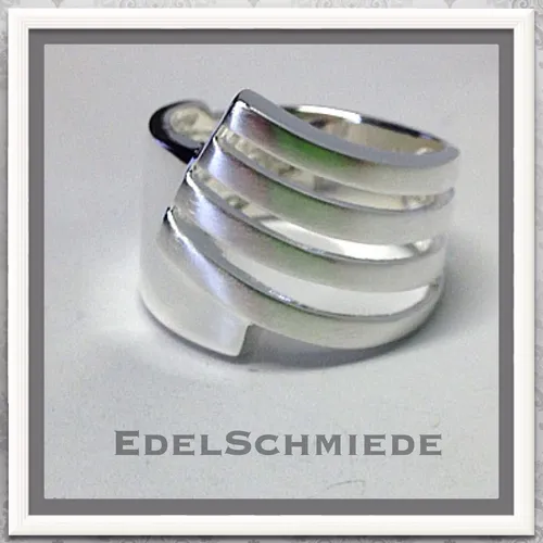 Fingerring 925 Echt Silber Ringgröße 61 Edelschmiede breiter Silberring