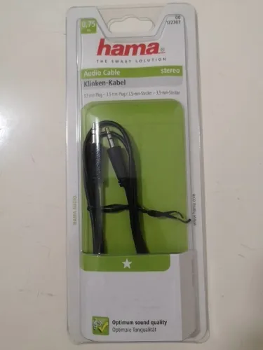 Hama Audio Klinkenkabel 3,5mm Klinke/Klinke M/M 0,75m Schwarz