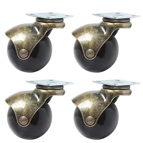 Aisaving Lenkrollen, drehbar, 360 Grad drehbare Kugelrollen, Oberplatte mit Kapuze, Möbelrolle, 4 Stück (Ball Caster, 2