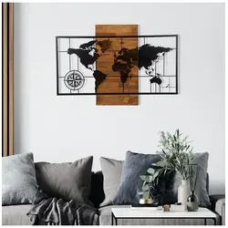 Wallity Wanddekoobjekt 85 x 58 cm – Metall-Holz-Kombination - Dekoratives Wanddesign aus hochwertiger Metall-Holz-Kombination, ideal für stilvolle Innenräume. Maße: 85 x 58 cm, einfach anzubringen und pflegeleicht.