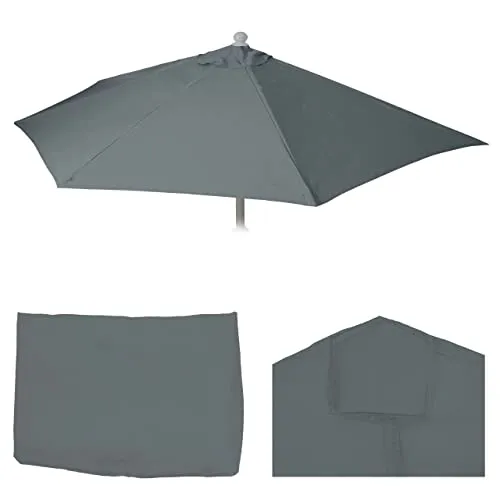 Mendler Ersatz-Bezug für Sonnenschirm halbrund Parla, 300cm - Abdeckhauben für Sonnenschirme, UV-Schutz 50+ und wetterfest für angenehme Schattenplätze im Garten oder auf der Terrasse.