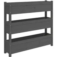 vidaXL Hochbeet mit 3 Etagen - Vertikalbeet aus Kiefernholz - Garten-Zubehör: Dieses stabile Hochbeet aus massivem Kiefernholz bietet viel Platz für Gemüse, Kräuter und Blumen und ist ideal zur Dekoration von Garten, Terrasse oder Balkon.