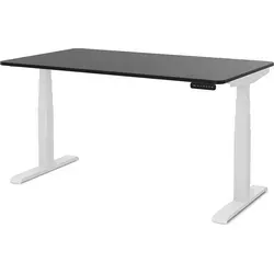 ASSMANN Höhenverstellbarer Kinderschreibtisch JUNIOR Curved Schwarz Weiß mit Memoryfunktion - Ergonomischer Kinderschreibtisch für flexibles Lernen – elektrisch höhenverstellbar von 525 bis 1210 mm, sicher dank integrierter Hinderniserkennung und ideal für kreative Entfaltung im Kinderzimmer.