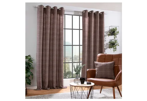 heimtexland Vorhang Dekoschal Wolle Tartan Karo Ösenschal Deko Gardine (1 St), Ösen, blickdicht, Polyester, Dekoschal I blickdicht I HxB 240x135 I kariert